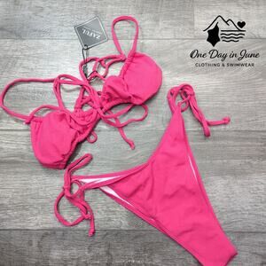 Zaful Tie Back Tie Bottom High Cut Bikini Swimsuit Size 6